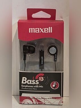 Maxell Bass In-Ear Earphones with Mic - Black & White
#E2